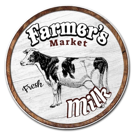 Farmers Market Milk Circle Vinyl Laminated Decal